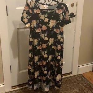 LuLaRoe Carly swing dress, size small, brand new with tags, black floral